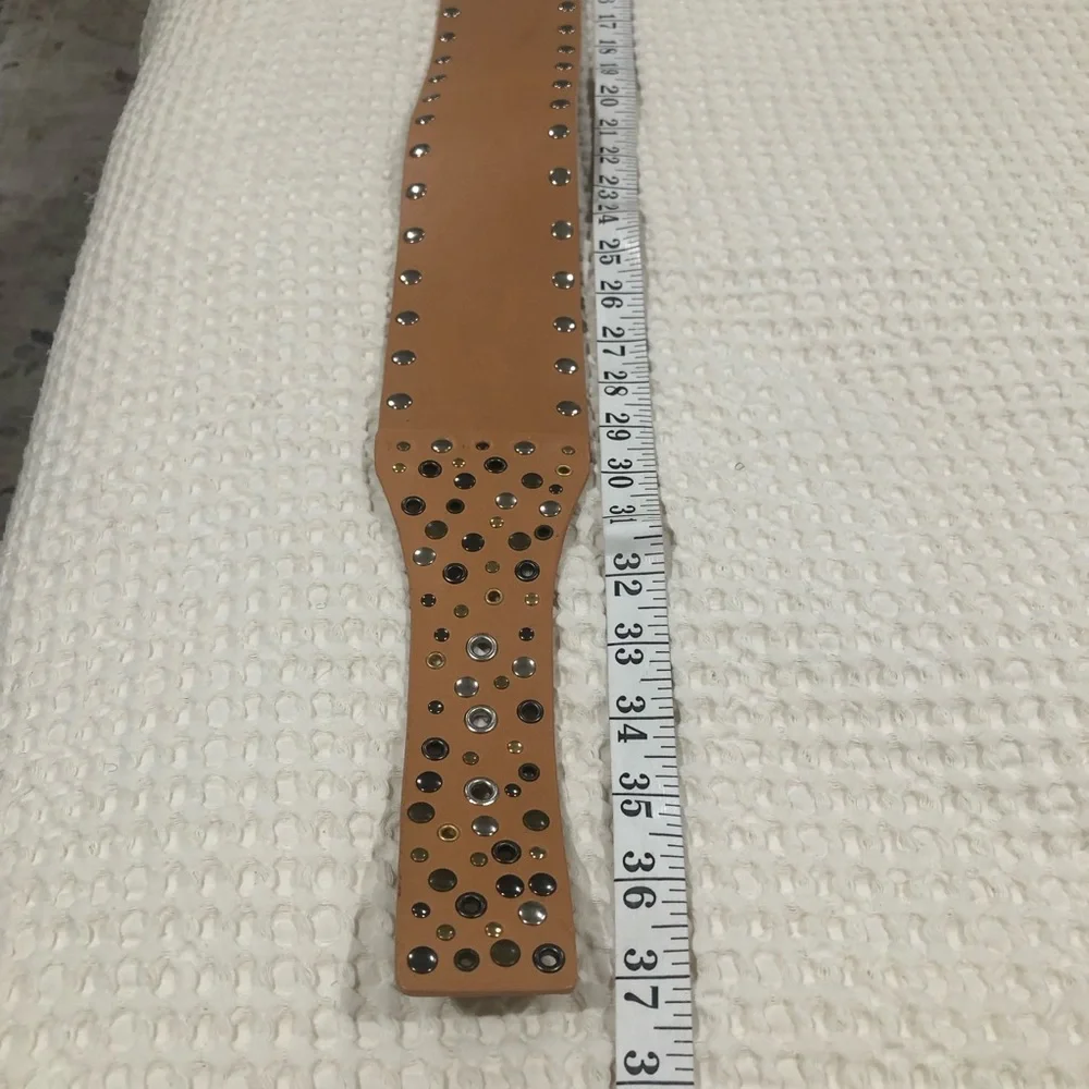 Calvin Klein Tan Leather Studded Belt Sz.‎ M